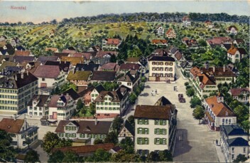 Korntal Saalplatz um 1915 (Archiv der Evangelischen Brüdergemeinde Korntal)
